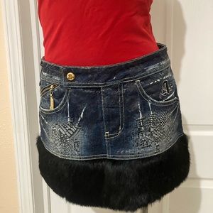 Akademiks designer mini skirt faux nwt size medium